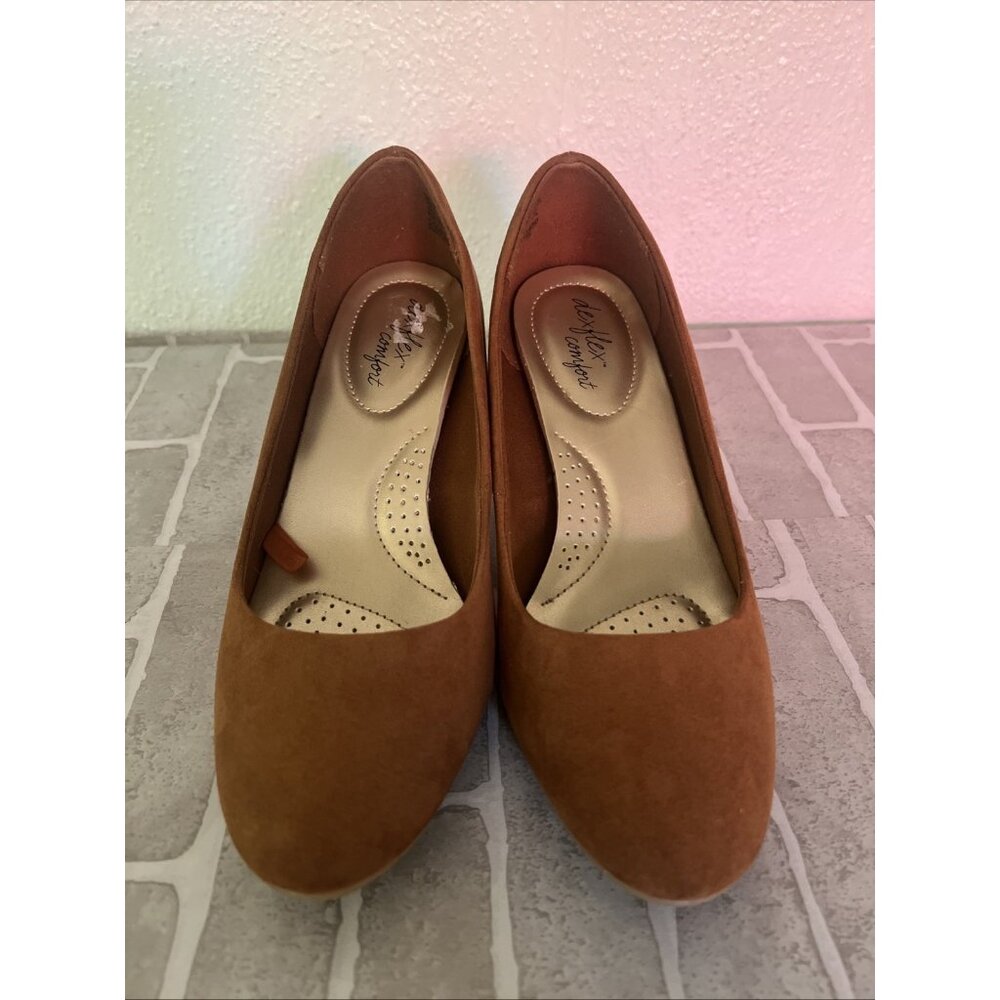Dexter Comfort Shoes‎ Womens 6W Pumps Brown Suede Round Toe Stiletto Heels